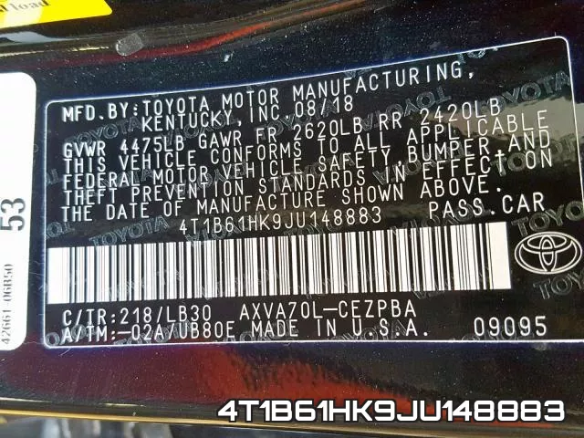 4T1B61HK9JU148883 фото 2