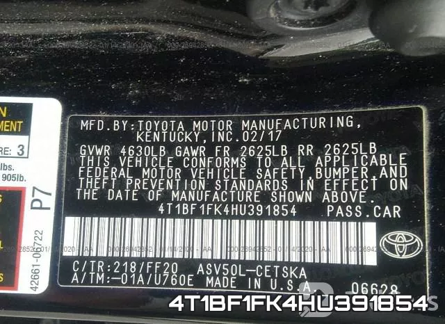 4T1BF1FK4HU391854 фото 10