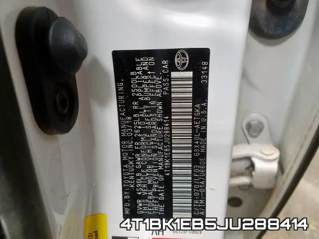 4T1BK1EB5JU288414 фото 2