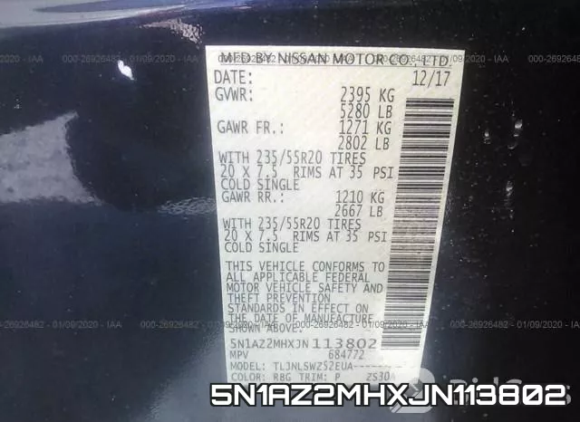 5N1AZ2MHXJN113802 фото 10