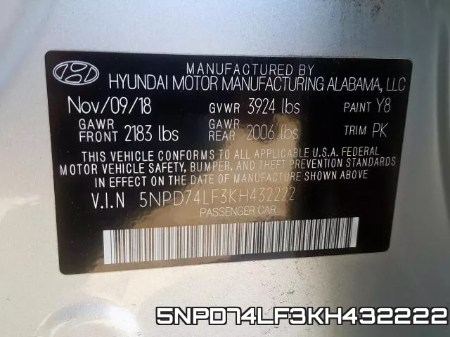 5NPD74LF3KH432222 фото 2