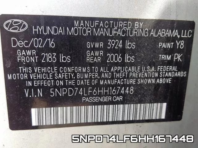 5NPD74LF6HH167448 фото 2