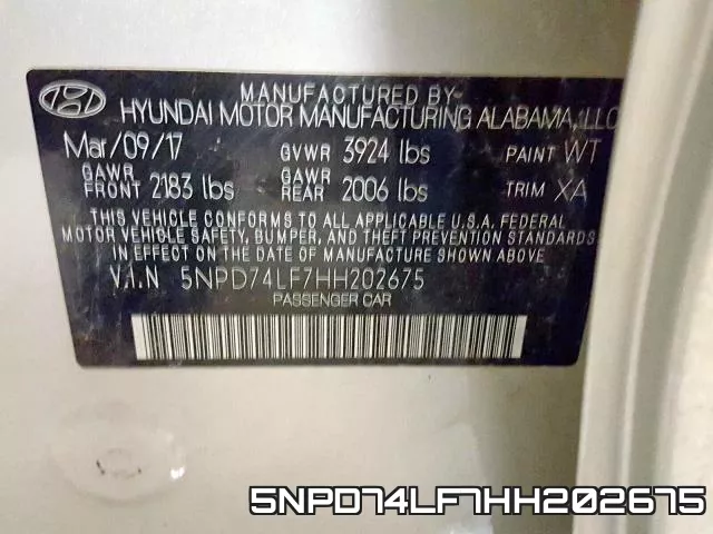 5NPD74LF7HH202675 фото 2