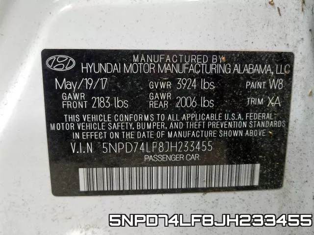 5NPD74LF8JH233455 фото 2