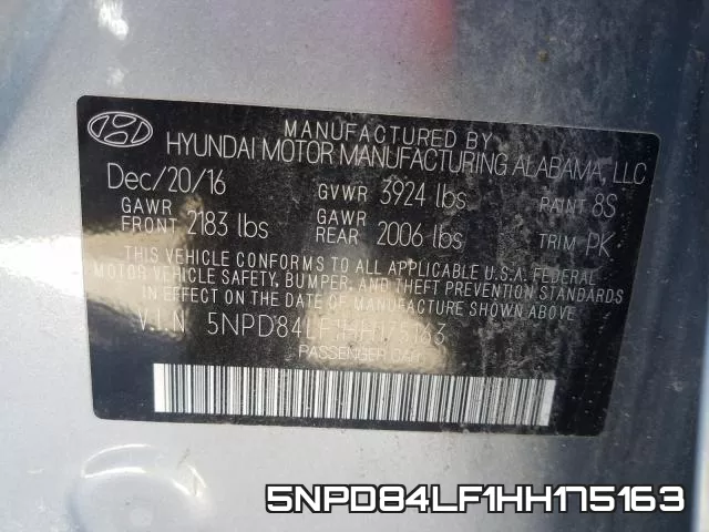 5NPD84LF1HH175163 фото 2