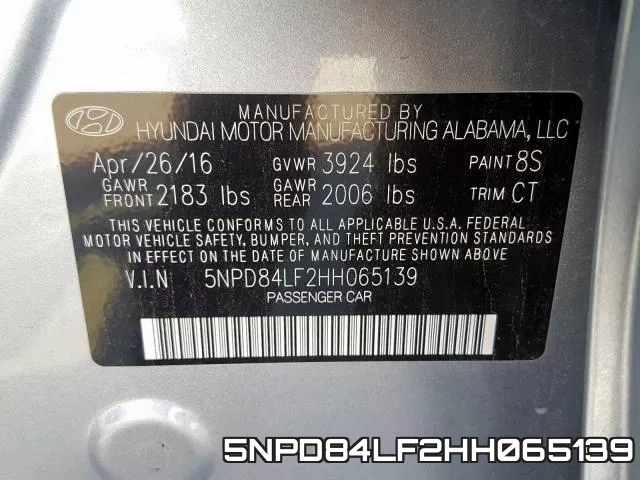5NPD84LF2HH065139 фото 2