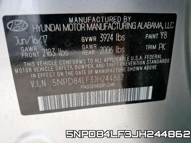 5NPD84LF3JH244862 фото 2