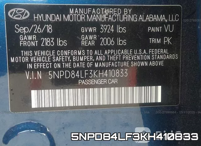 5NPD84LF3KH410833 фото 10