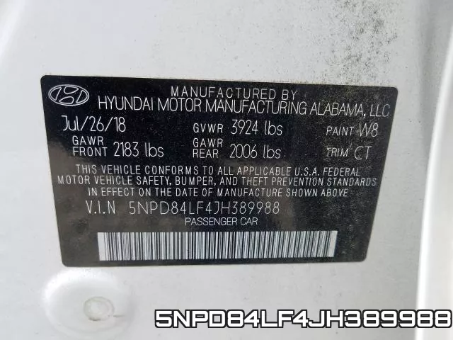 5NPD84LF4JH389988 фото 2