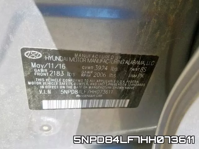5NPD84LF7HH073611 фото 2