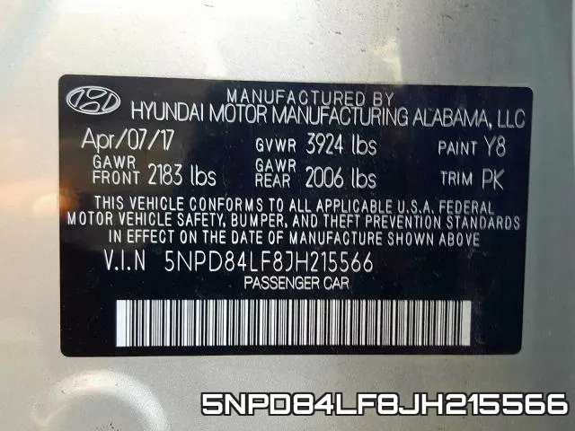 5NPD84LF8JH215566 фото 2