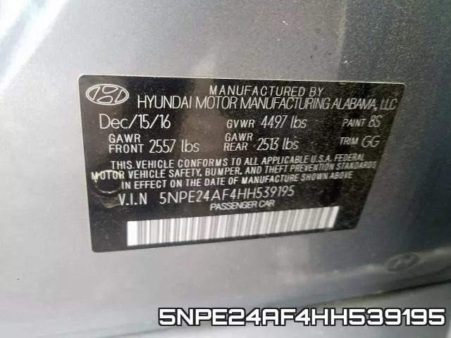 5NPE24AF4HH539195 фото 2