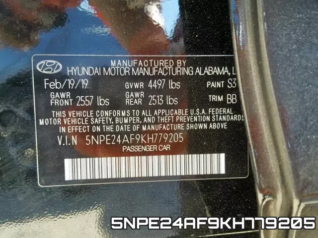 5NPE24AF9KH779205 фото 2