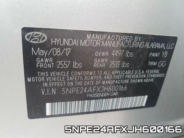 5NPE24AFXJH600166 фото 2