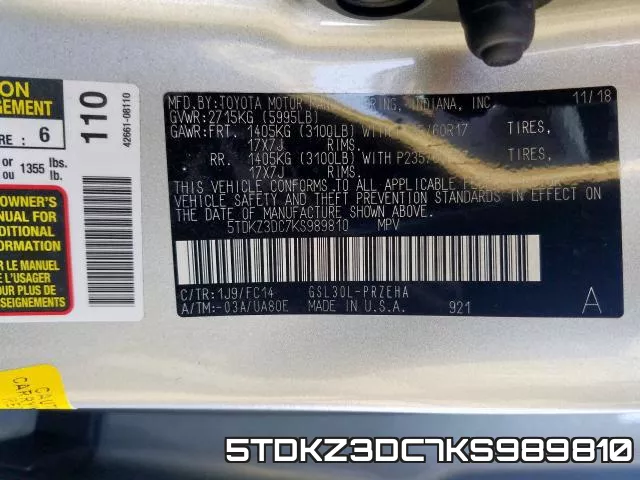 5TDKZ3DC7KS989810 фото 2