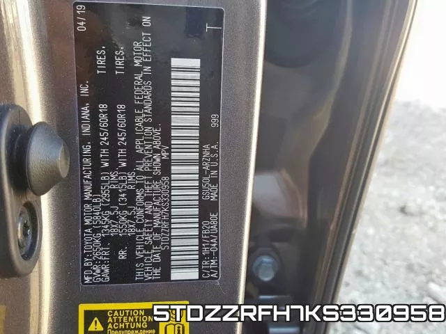 5TDZZRFH7KS330958 фото 2