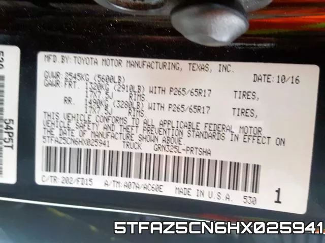 5TFAZ5CN6HX025941 фото 2