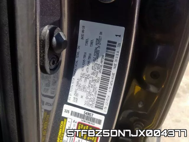 5TFBZ5DN7JX004377 фото 2