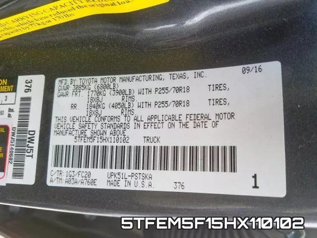 5TFEM5F15HX110102 фото 2