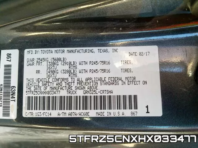 5TFRZ5CNXHX033477 фото 2