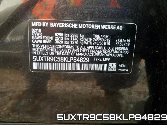 5UXTR9C58KLP84829 фото 2