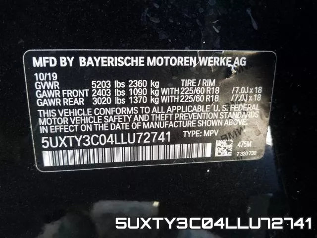 5UXTY3C04LLU72741 фото 2
