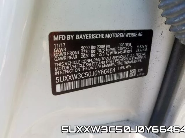 5UXXW3C50J0Y66464 фото 2
