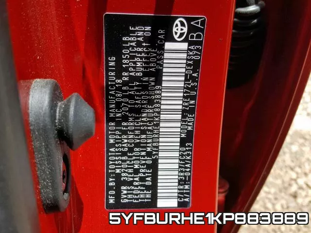 5YFBURHE1KP883889 фото 2