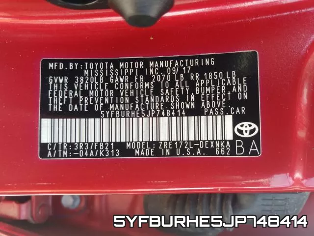 5YFBURHE5JP748414 фото 2