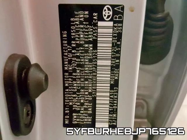 5YFBURHE8JP765126 фото 2