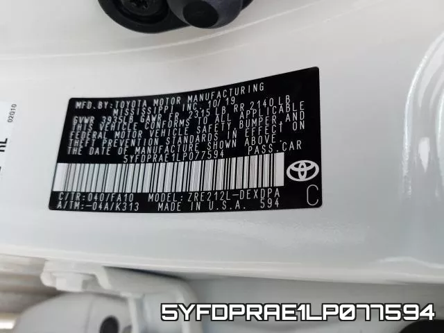 5YFDPRAE1LP077594 фото 2