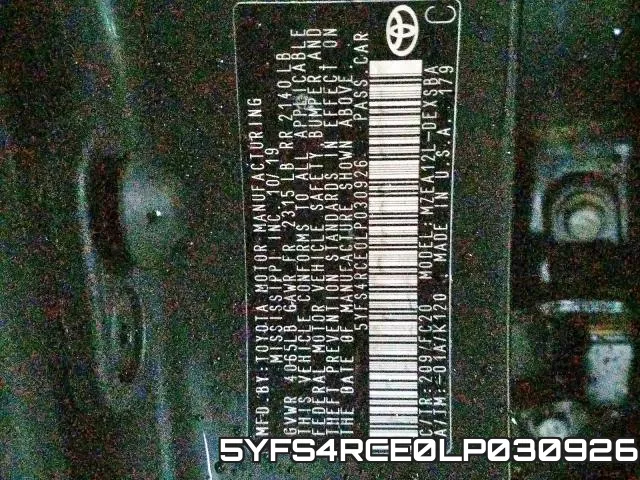 5YFS4RCE0LP030926 фото 2