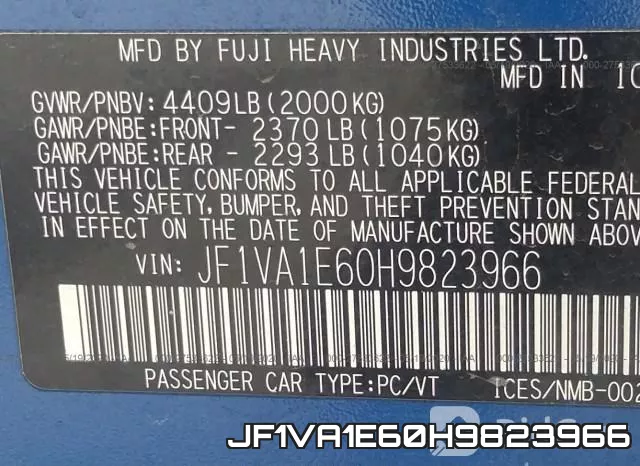 JF1VA1E60H9823966 фото 10