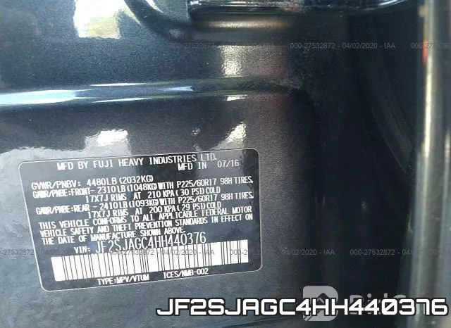 JF2SJAGC4HH440376 фото 10