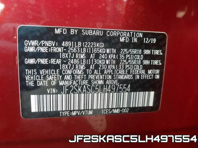 JF2SKASC5LH497554 фото 2