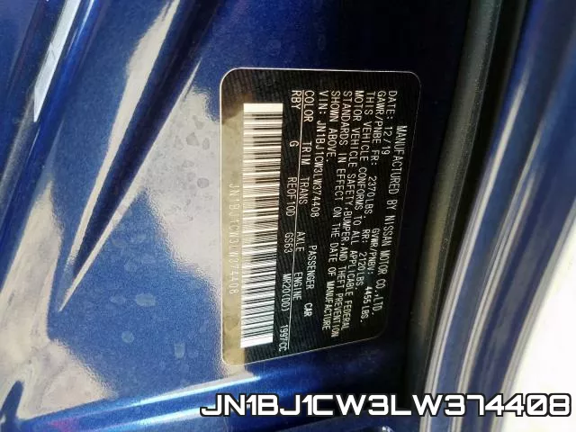 JN1BJ1CW3LW374408 фото 2