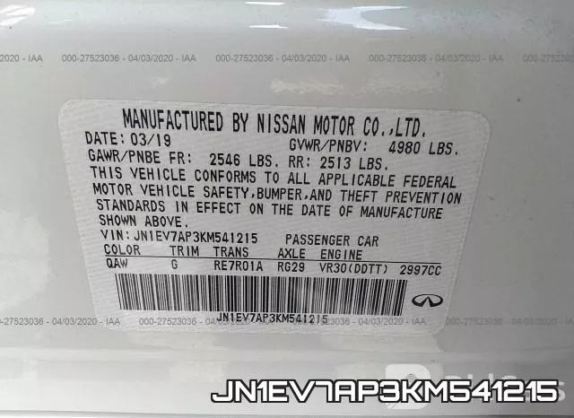 JN1EV7AP3KM541215 фото 10