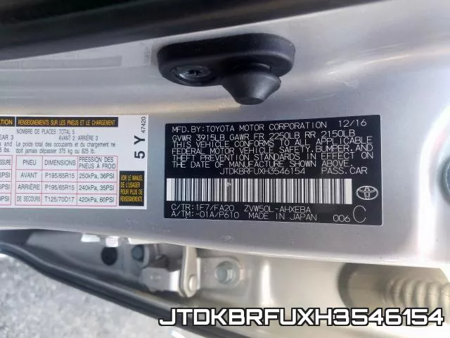 JTDKBRFUXH3546154 фото 2
