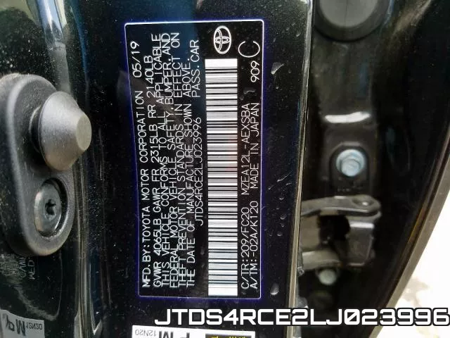 JTDS4RCE2LJ023996 фото 2