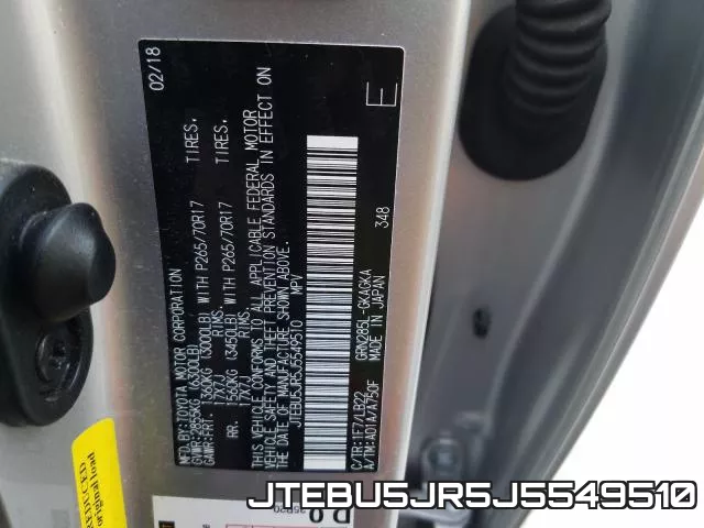 JTEBU5JR5J5549510 фото 2