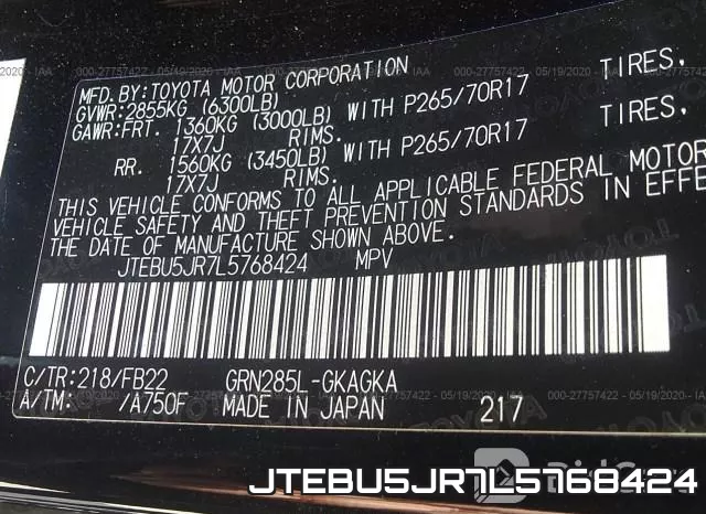 JTEBU5JR7L5768424 фото 10