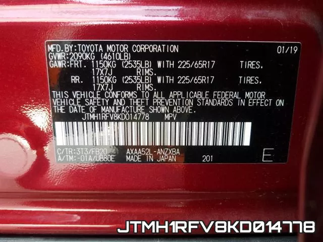 JTMH1RFV8KD014778 фото 2