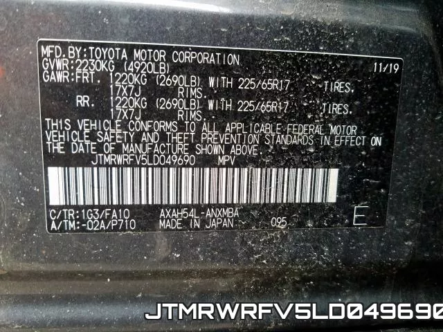 JTMRWRFV5LD049690 фото 2