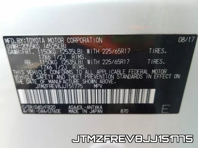 JTMZFREV8JJ151775 фото 2