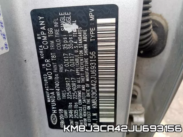KM8J3CA42JU693156 фото 2
