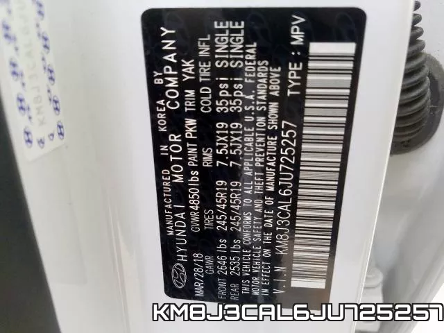 KM8J3CAL6JU725257 фото 2
