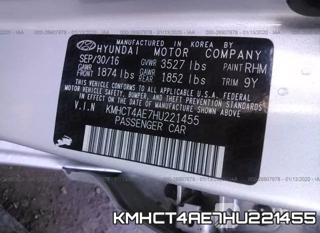 KMHCT4AE7HU221455 фото 10