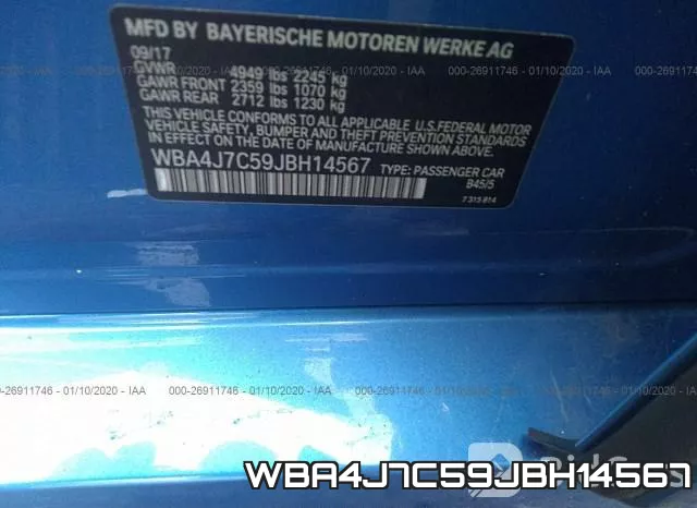 WBA4J7C59JBH14567 фото 10