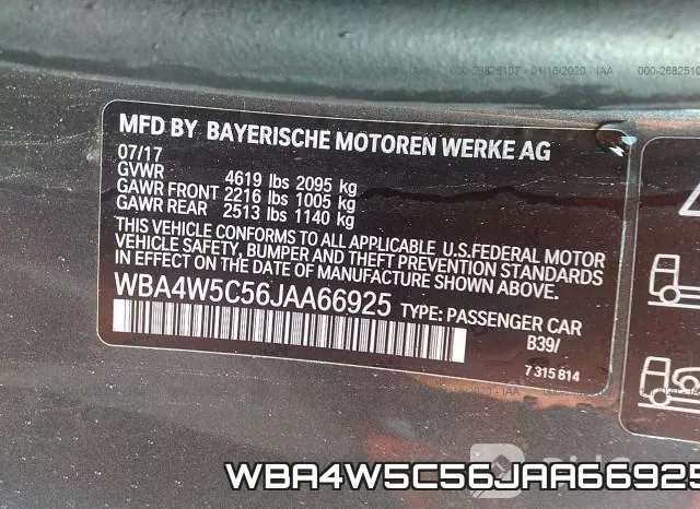 WBA4W5C56JAA66925 фото 10