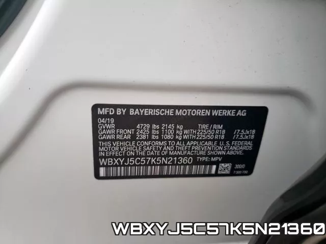WBXYJ5C57K5N21360 фото 2